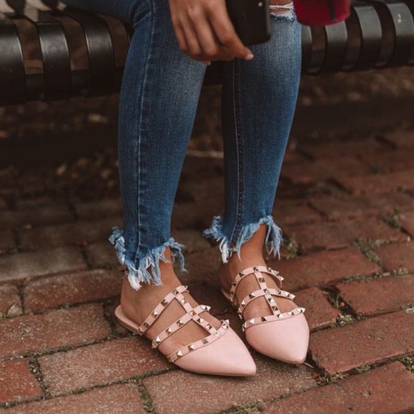 Studded Pointy Toe Flats - Picture 7 of 8